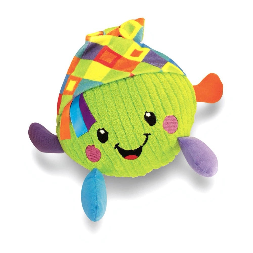 💚 3/$15 Plush Smiley Green Ball Toy with Colorful Accents and Fun Giggles